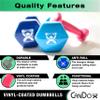 CanDo Vinyl Coated Dumbbell Green 3 lb Single 1pc Handheld Weight for Muscle Training and Workouts, Color Coded Anti-Roll Home Gym Equipment, Beginner and Pro view 4