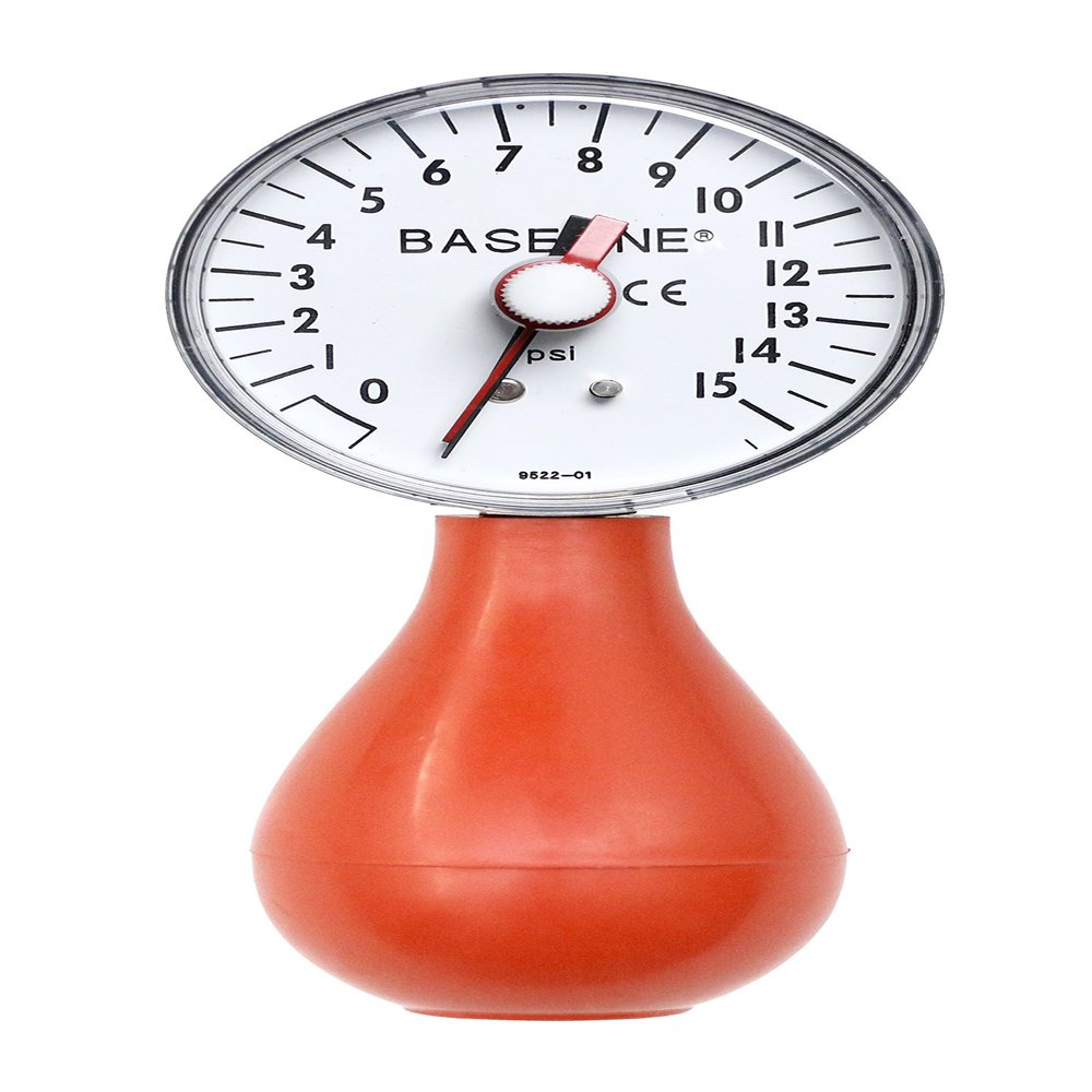 Baseline 12-0293 Dynamometer, Pneumatic Squeeze Bulb with Reset, 15 PSI Capacity