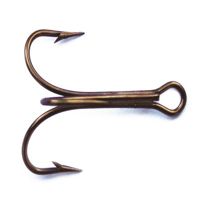 Mustad 3551 Classic Treble Standard Strength Fishing Hooks | Tackle for Fishing Equipment | Comes in Bronz, Nickle, Gold, Blonde Red, [Size 2/0, Pack of 25], Bronze
