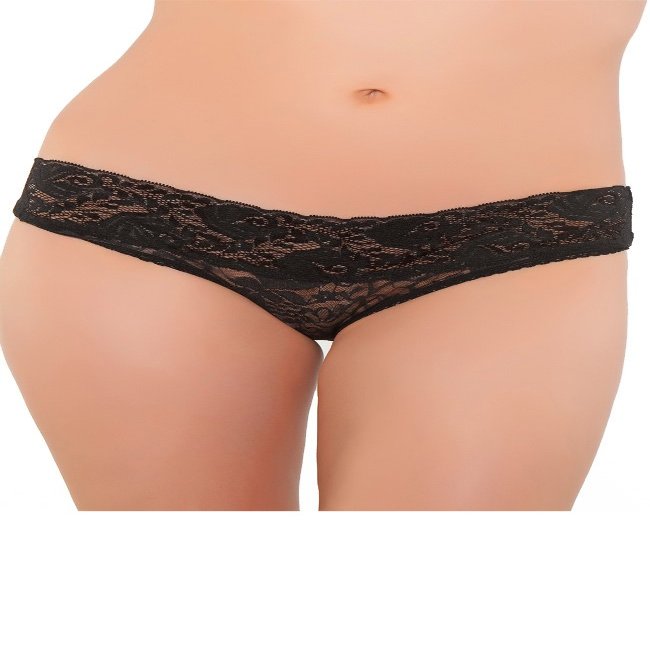 Seven 'til Midnight Low Rise Lace Cheeky, X-Large, Black