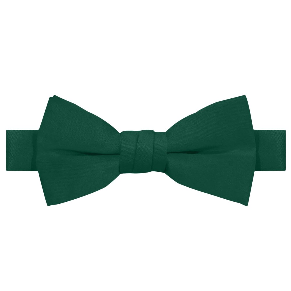 Jacob Alexander Boy's Kids Pretied Banded Adjustable Solid Color Bowtie - Hunter