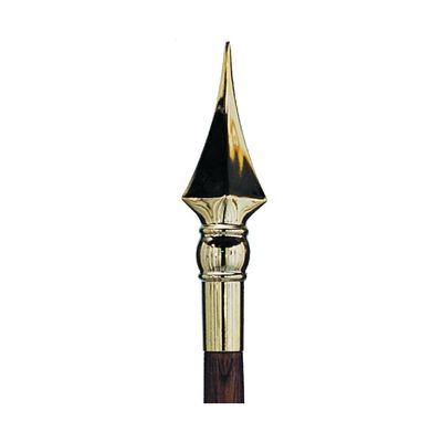 8 in. Spear Ornament Brass Plated Aluminum
