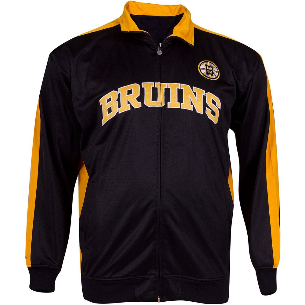 NHL Men's Boston Bruins Big & Tall Full Zip Track Jacket (Black, 6X-Large)