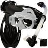 Promate Snorkeling Scuba Dive Mask Fins Dry Snorkel Gear Set, ClrWBk, ML/XL view 1
