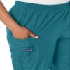 Cherokee Women's Petite Workwear Scrubs Pull-On Cargo Pant, Teal Blue, X-Small-Petite view 3