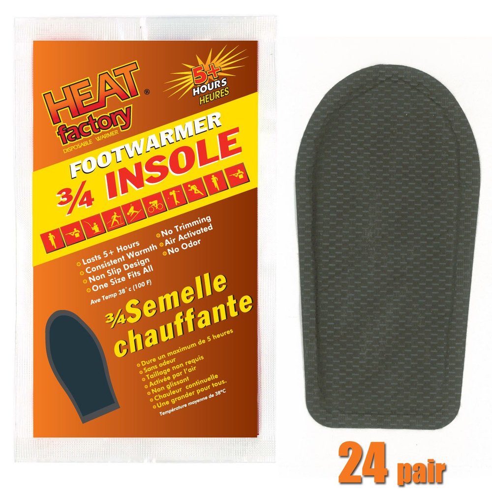 Heat Factory 3/4 Length Ultra-Thin Foot Warmer - 5+ Hours Heat Each (24 Pair Warmers)