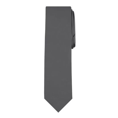 Jacob Alexander Boy's Regular Self Tie Prep Solid Color Necktie - Charcoal