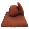 Kapok Zafu, Zabuton and Support Meditation Cushion Set (3pc), Clay view 1