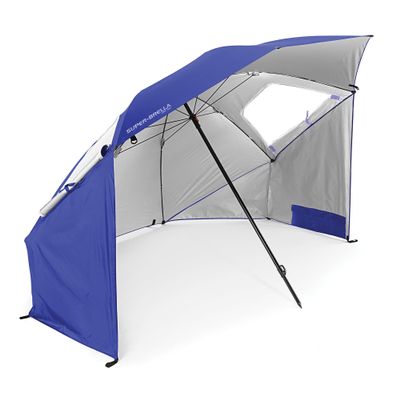 Sport-Brella Super-Brella SPF 50+ Sun and Rain Canopy Umbrella for Camping, Beach and Sports Events (8-Foot, Blue)