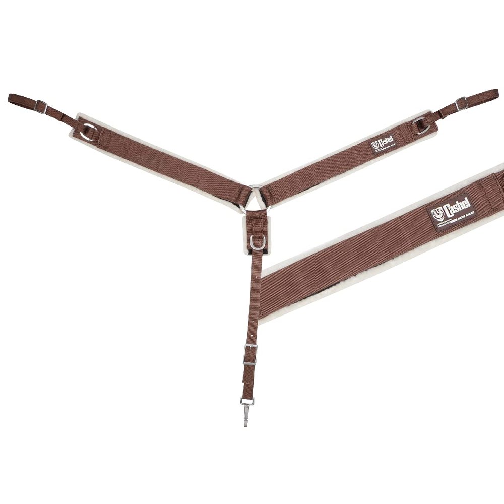 Cashel Nylon Fleece Lined Straight Breast Collar B, Brown, 3/4