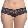 Dreamgirl Women's Cheeky Open Crotch Panty, Black, Large view 1