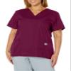 Landau Scrub Zone Relaxed Fit 2-Pocket V-Neck Scrub Top for Women 70221 Wine view 1