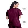 Landau Scrub Zone Relaxed Fit 2-Pocket V-Neck Scrub Top for Women 70221 Wine view 3