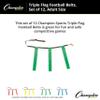 Champion Sports Quick Release Triple Flag Football Set  Large Black Belt  32"39"  Green Flags view 2