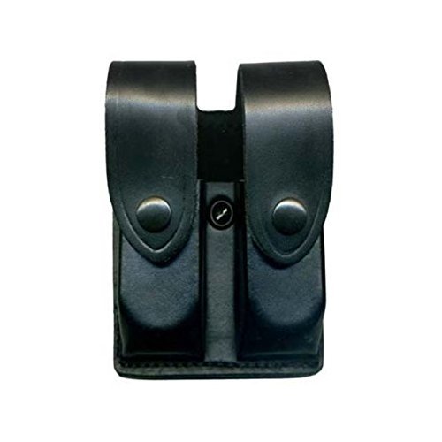 DeSantis Black - Plain - Double Mag Pouch - Nickel Snap