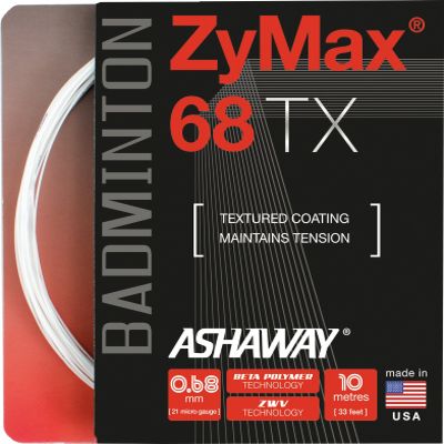 Victor ASHAWAY Zymax 68 TX Set Badminton Racket String, Unisex, 183/9/1, White, One Size