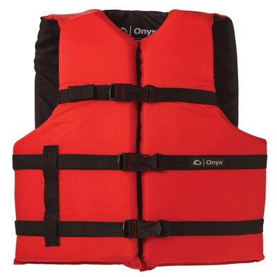 Onyx General Purpose Boating Life Jacket Oversize, Red