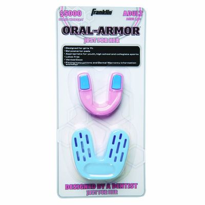 Franklin Sports Oral-Armor Just For Her Mouthguard with Case, Pink