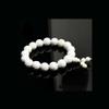10mm LUOS Tibetan Buddhist White Shell Lotus Flower Bracelet - J053 view 1