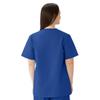 Medline AngelStat Women's Snap-Front Jewel-Neckline Scrub Top, 2 Pockets, Sapphire, Size 3XL view 3