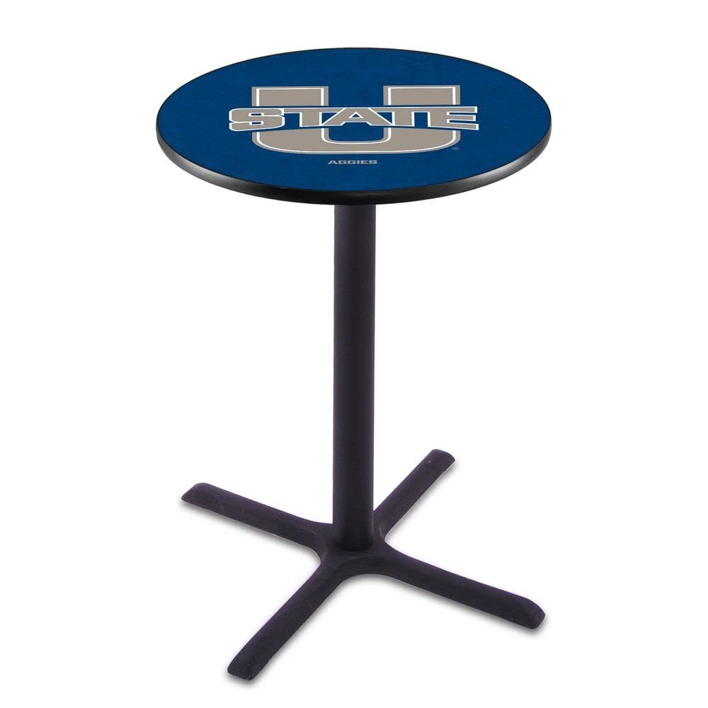 Holland Bar Stool Co. L211-42" Black Wrinkle Utah State Pub Table with 36" Dia. top
