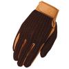 Heritage Crochet Riding Gloves, Size 8, Brown/Tan view 1
