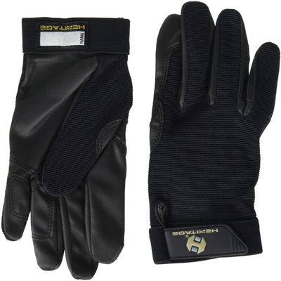 Heritage Products unisex adult Classic horse riding gloves, Black, 6 US