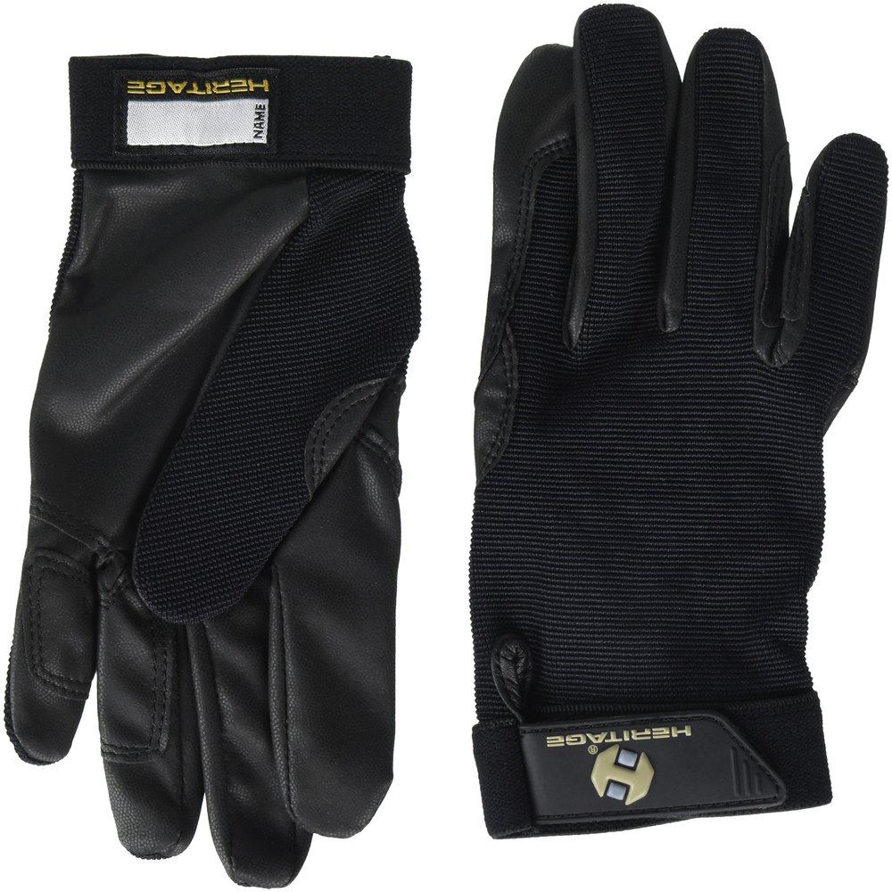 Heritage Products unisex adult Classic horse riding gloves, Black, 6 US