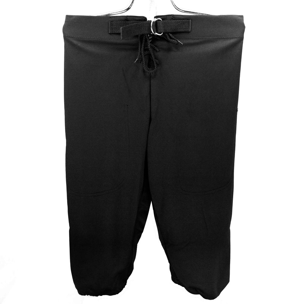 ADAMS Football Pants Black Youth XL Snaps with Belt, Padless YFP-80