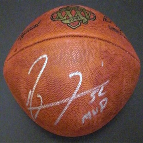 Autographed Ray Lewis Football w/ "MVP" Inscription - Autographed Footballs