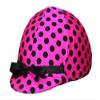 Equestrian Riding Helmet Cover - Polka Dots on Hot Pink view 1