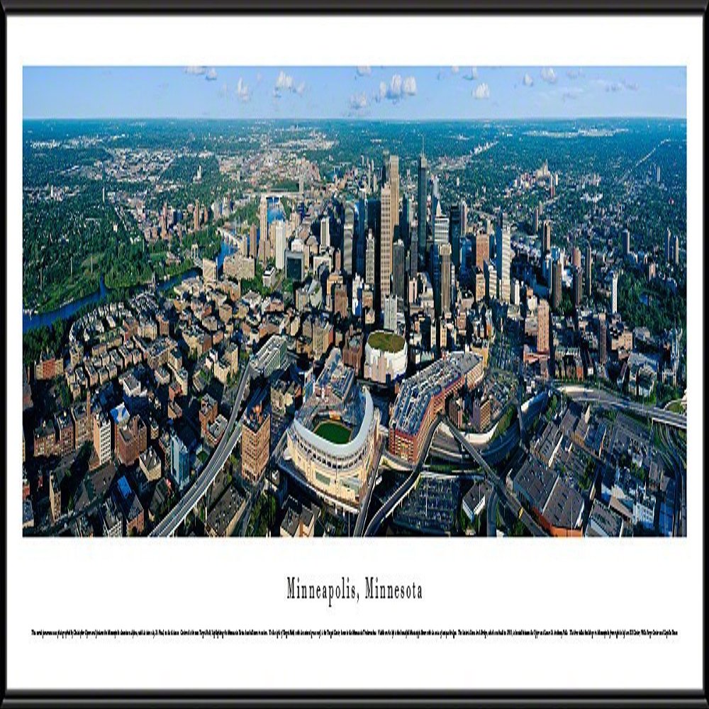 Minneapolis, Minnesota with Target Field - Blakeway Panoramas Skyline Posters with Standard Frame