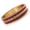 Avalaya Pink Ornamental Enamel Hinged Bangle Bracelet (Gold Tone) view 3