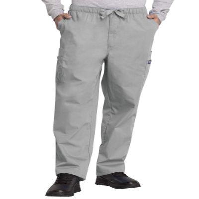 Cherokee Scrub for Men Fly Front Cargo Pant with 7 Pocket, Durable, Fade Resistant Fabric Plus Size - 4000, 5XL, Grey