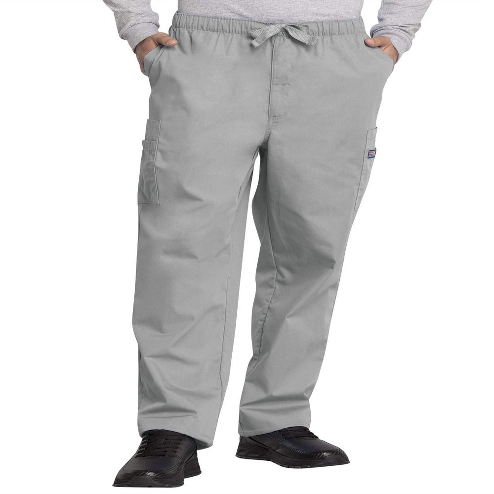 Cherokee Scrub for Men Fly Front Cargo Pant with 7 Pocket, Durable, Fade Resistant Fabric Plus Size - 4000, 5XL, Grey