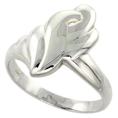 Sterling Silver Freeform Ladies Ring Flawless Quality Finish 3/4 inch Wide, Size 8