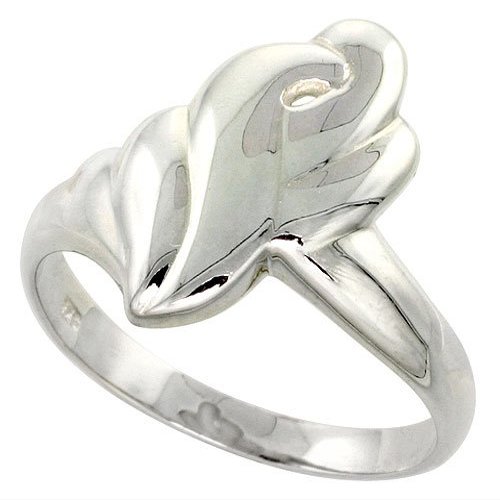 Sterling Silver Freeform Ladies Ring Flawless Quality Finish 3/4 inch Wide, Size 8