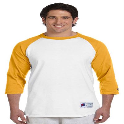 Champion Adult 5.2 oz. Raglan T-Shirt 3XL WHITE/ C GOLD