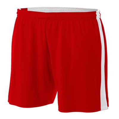 A4 Mens Reversible Moisture Management 10" Short, 2XL, Scarlet/White