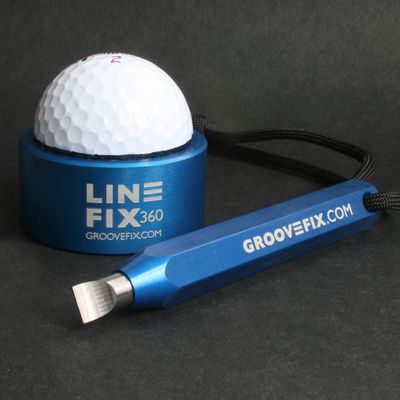 GrooveFix Groove Sharpener & LineFix360 Ball line Marker Bundle (Blue)