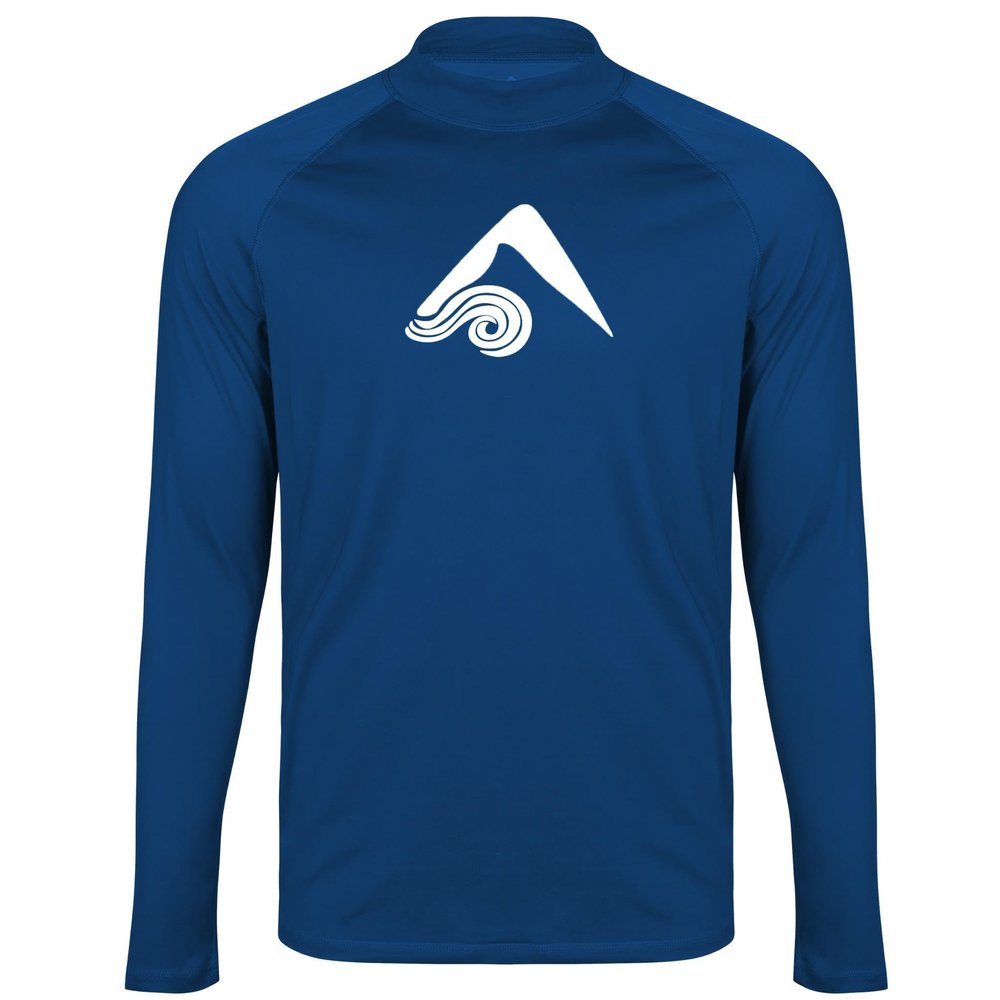 Kanu Surf Boy's Platinum Long-Sleeve Rashguard, Navy, Medium (10)