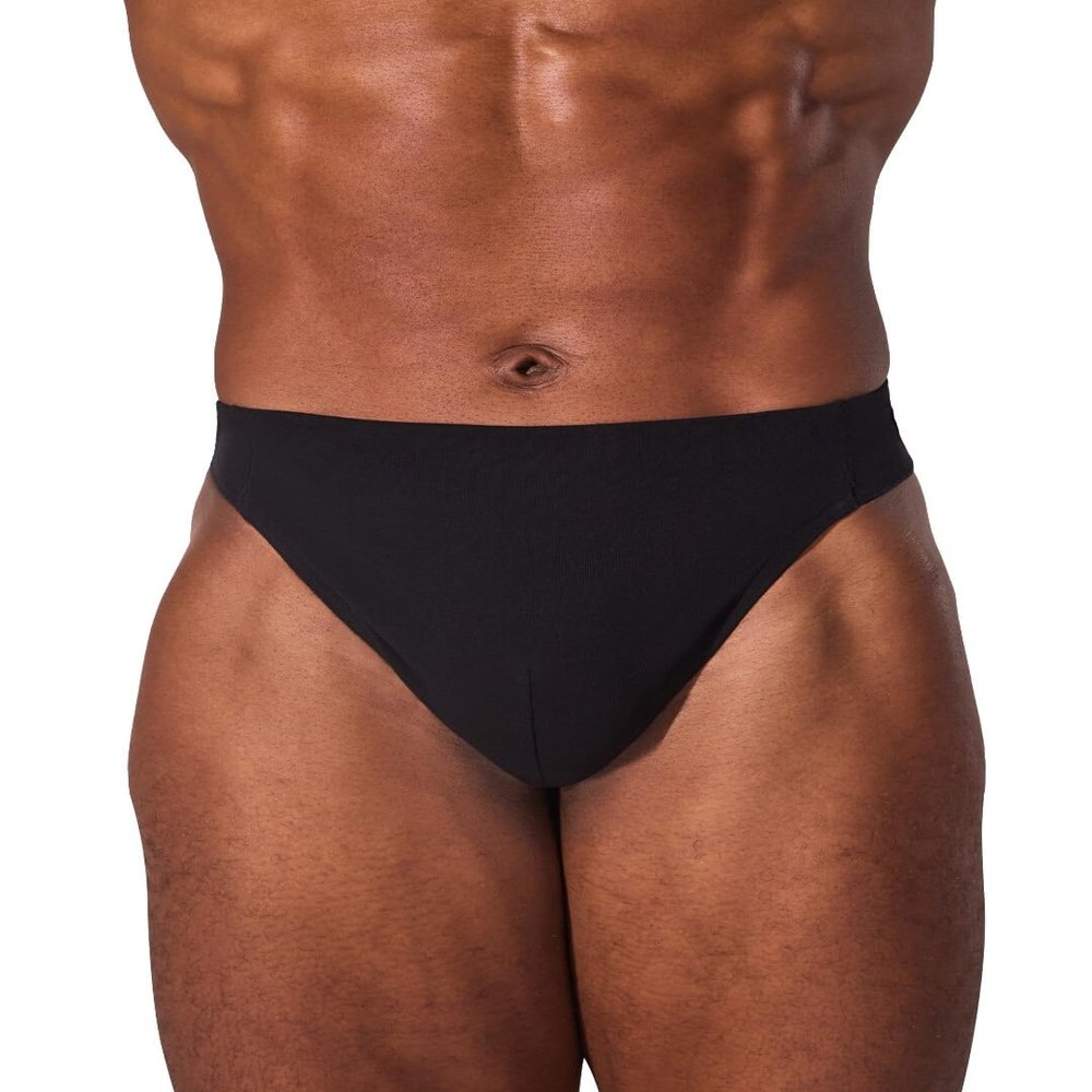 Capezio Men's Reinforced Front-Lined Thong Dance Belt, Black, X-Large