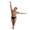 Capezio Men's Reinforced Front-Lined Thong Dance Belt, Black, X-Large view 3
