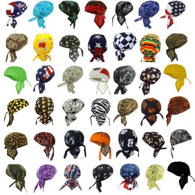 Bandana Dorag Caps Head Wrap Bulk Set of 12 Assorted Designs, Cycling Cotton Durags