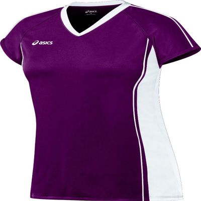 ASICS Womens Replay Jersey, Color:Cardinal/White, S
