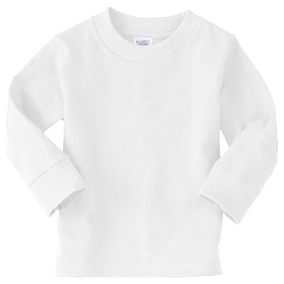 RABBIT SKINS Toddler 100% Cotton Jersey Long Sleeve Tee (White, 2 Toddler)