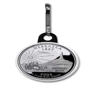 NEBRASKA State Quarter Mint Image 1 inch Zipper Pull Charm