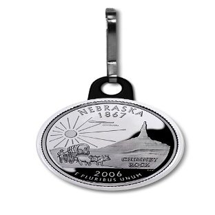 NEBRASKA State Quarter Mint Image 1 inch Zipper Pull Charm