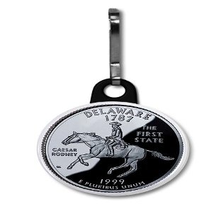 DELAWARE State Quarter Mint Image 1 inch Zipper Pull Charm