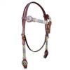 Riata Leather Crossover Headstall with Rawhide and Star Accents view 1